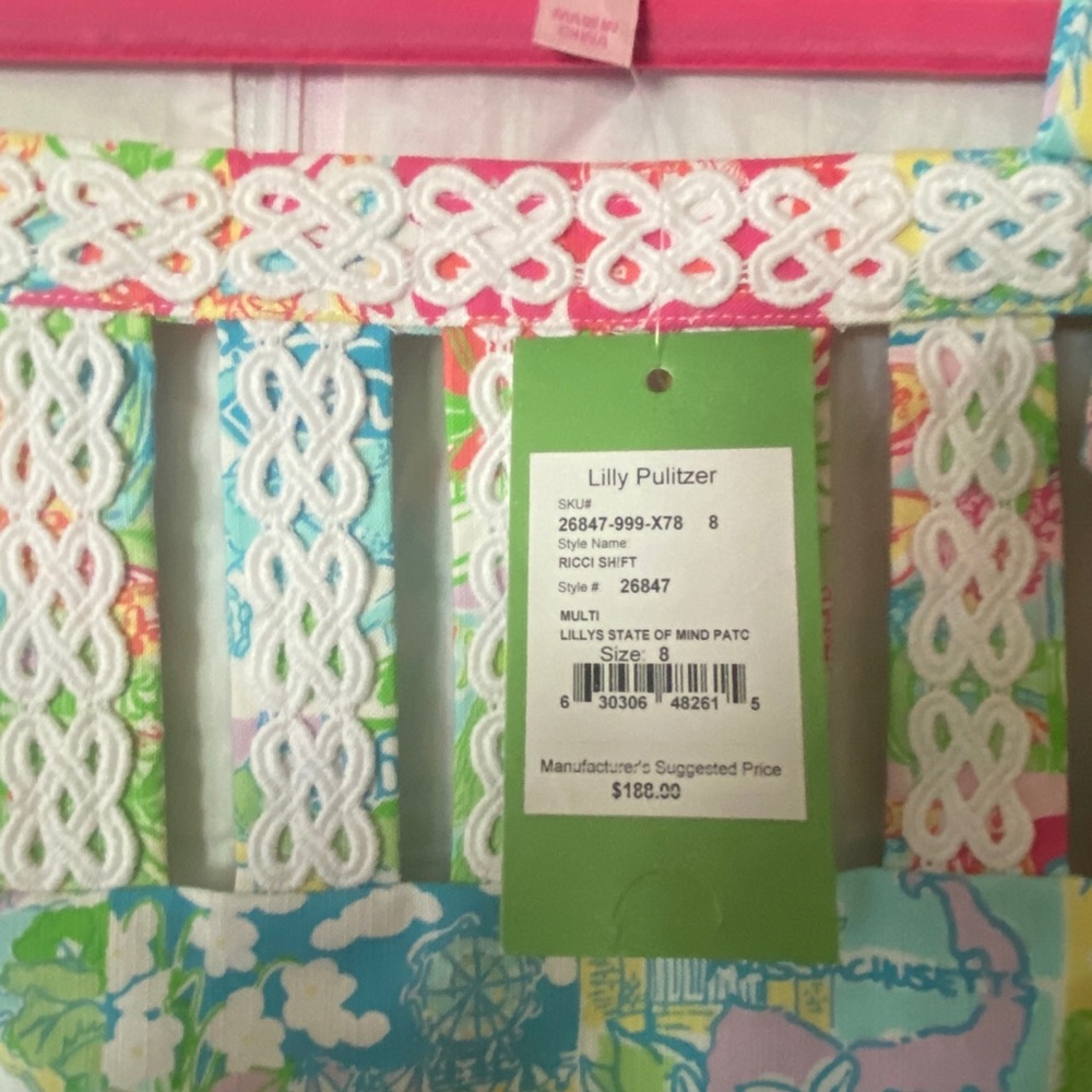 Lilly Pulitzer SZ 8 state of mind ricci shift NWT - Picture 5 of 9